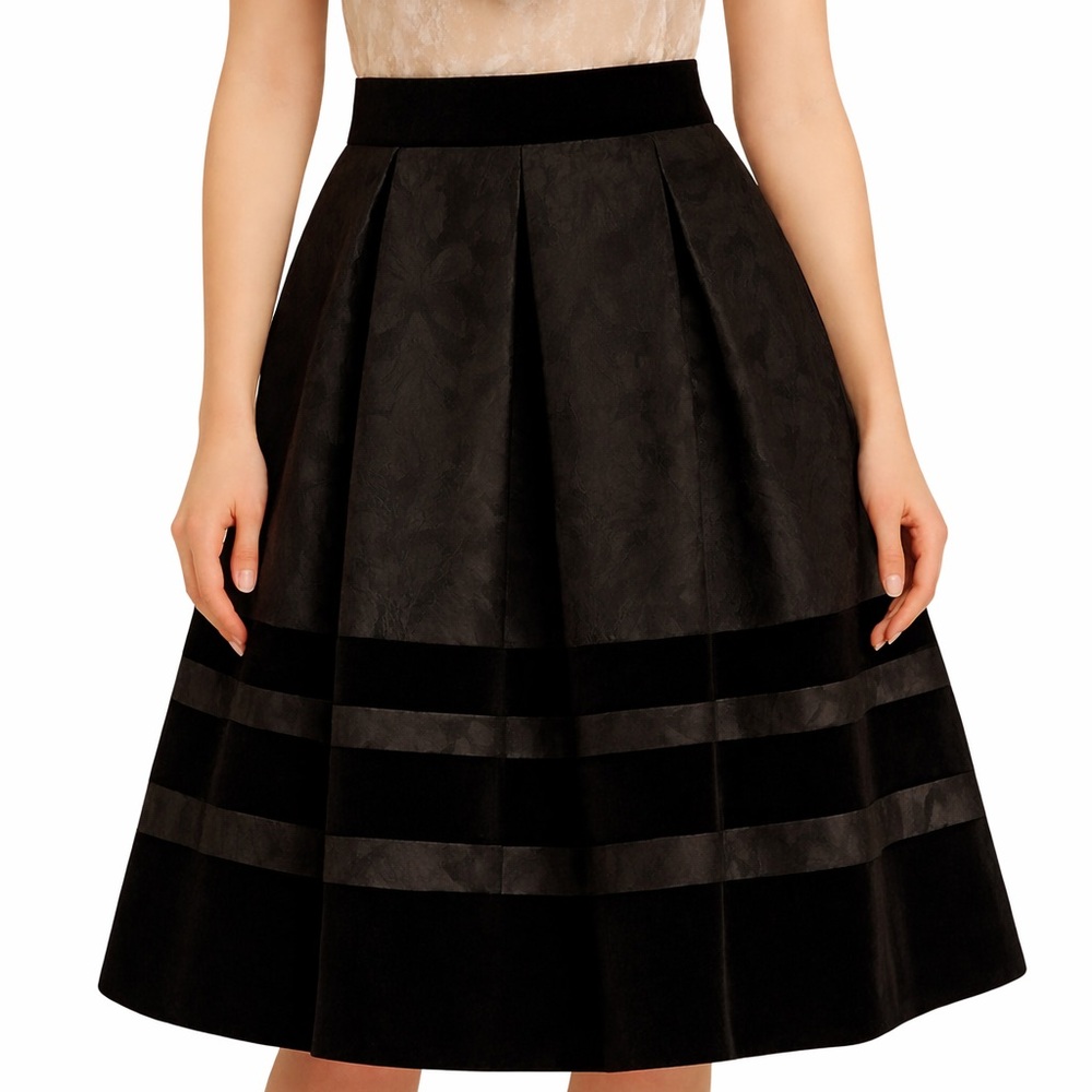 Badgley Mischka Black Cocktail Dress Skirt - Picture 2 of 12